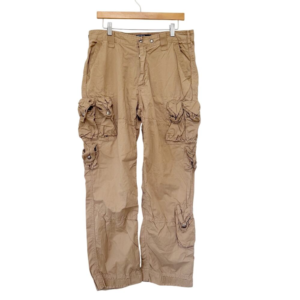 Vintage Polo Ralph Lauren Tan Cargo Military Pants Sz 34x31